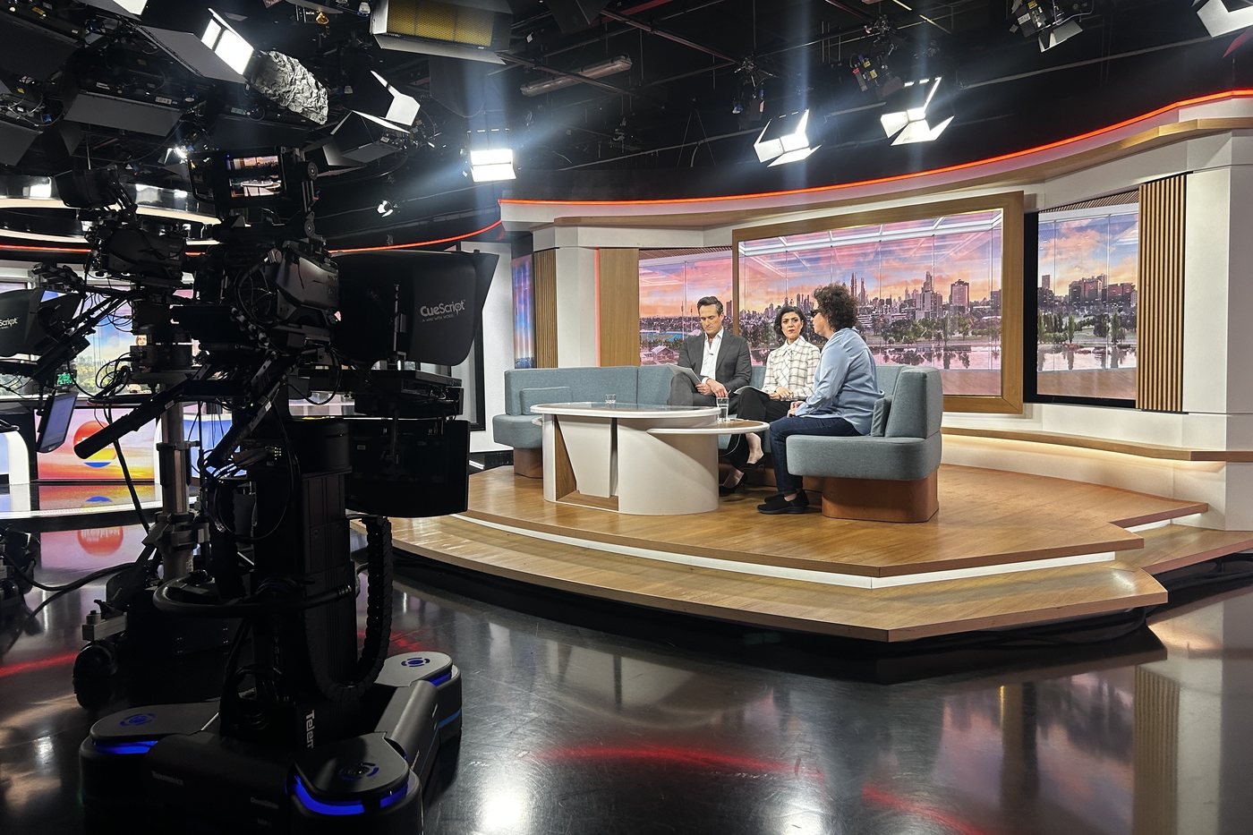 A DRO spokesperson live in the TV studio during the 2026 NDIS Senate hearings