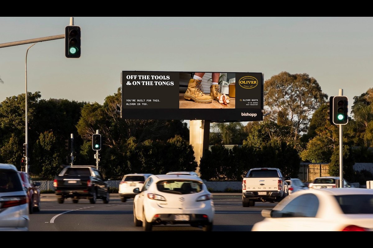 “Off the tools & on the tongs”, one of the campaign’s digital billboards